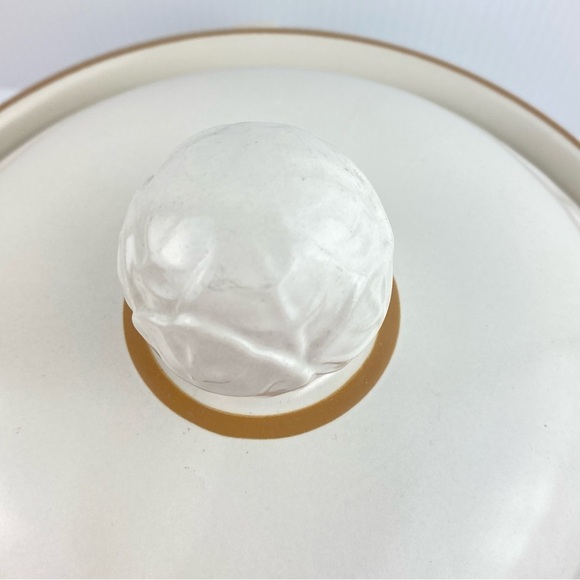 Cordella Vintage Stoneware Covered Casserole Dish Burnet Pattern 70s-80s - Picture 8 of 11